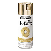 Rust-Oleum Metallic Spray Paint, Metallic Gold, 11 oz Aerosol Can, 6/Carton (340647)