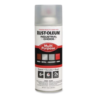 Rust-Oleum Industrial Choice 1600 System Multi-Purpose Enamel Spray Paint, Gloss Crystal Clear, 12 oz Aerosol Can, 6/Carton (1610830)