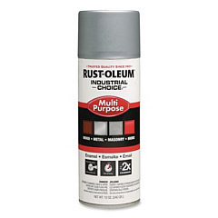 Rust-Oleum Industrial Choice 1600 System Multi-Purpose Enamel Spray Paint, Gloss Aluminum, 12 oz Aerosol Can, 6/Carton (1614830)