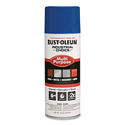 Rust-Oleum Industrial Choice 1600 System Multi-Purpose Enamel Spray Paint, Gloss Blue, 12 oz Aerosol Can, 6/Carton (1626830V)