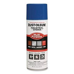 Rust-Oleum Industrial Choice 1600 System Multi-Purpose Enamel Spray Paint, Gloss Blue, 12 oz Aerosol Can, 6/Carton (1626830V)