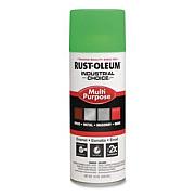 Rust-Oleum Industrial Choice 1600 System Multi-Purpose Enamel Spray Paint, Flat Green, 12 oz Aerosol Can, 6/Carton (1632830)