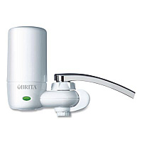 Brita Water Faucet Mount Filtration System with 1 Elite Advanced Replacement Filter, White (42201)