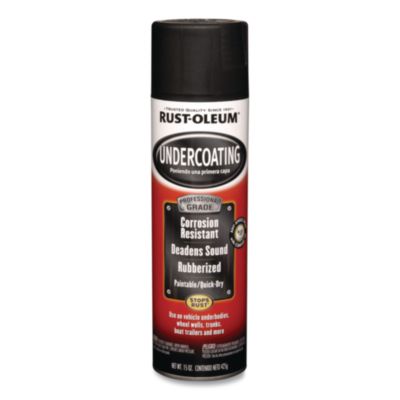 Rust-Oleum Automotive Professional Grade Rubberized Undercoating Spray, Flat Black, 15 oz Aerosol Can, 6/Carton (248656)