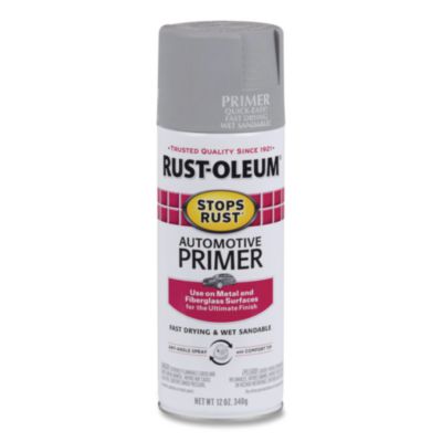 Rust-Oleum Stops Rust Auto Primer, Flat Gray, 12 oz Aerosol Can, 6/Carton (2081830)
