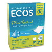 ECOS Liquidless Laundry Detergent Sheets, Free and Clear, 50 Sheets/Box (953710EA)