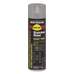 Rust-Oleum Hard Hat High Performance V2100 System Rust Preventive Enamel Spray Paint, Flat Stainless Steel, 15 oz Aerosol Can, 6/Carton (V2119838)
