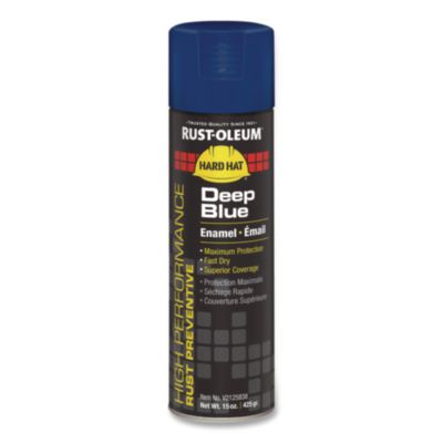 Rust-Oleum Hard Hat High Performance V2100 System Rust Preventive Enamel Spray Paint, Gloss Deep Blue, 15 oz Aerosol Can, 6/Carton (V2125838)