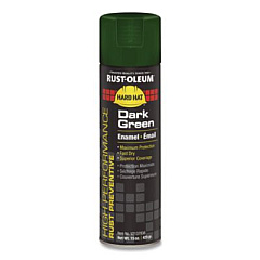 Rust-Oleum Hard Hat High Performance V2100 System Rust Preventive Enamel Spray Paint, Gloss Dark Green, Aerosol Can, 6/Carton (V2137838)