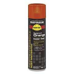 Rust-Oleum Hard Hat High Performance V2100 System Rust Preventive Enamel Spray Paint, Gloss Equipment Orange,15 oz Aerosol Can, 6/Carton (V2156838)