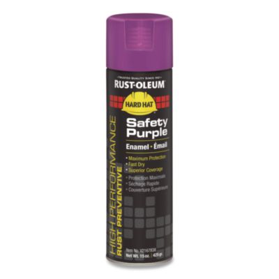 Rust-Oleum Hard Hat High Performance V2100 System Rust Preventive Enamel Spray Paint, Gloss Safety Purple, 15 oz Aerosol Can, 6/Carton (V2167838)