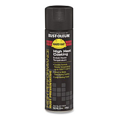 Rust-Oleum Hard Hat High Performance V2100 System Rust Preventive Enamel Spray Paint, Flat High Heat Black, 15 oz Aerosol Can, 6/Carton (V2176838)