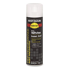 Rust-Oleum Hard Hat High Performance V2100 System Rust Preventive Enamel Spray Paint, Flat White, 15 oz. Aerosol Can, 6/Carton (V2190838)
