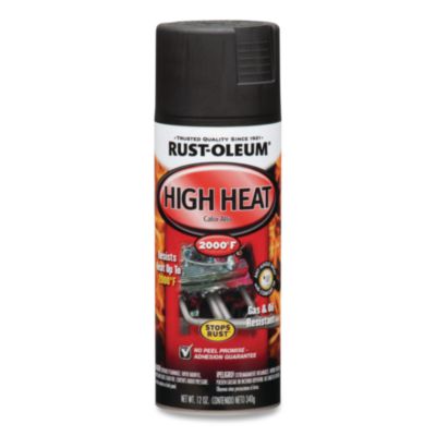 Rust-Oleum Automotive High Heat Enamel Spray Paint, Flat Black, 12 oz Aerosol Can, 6/Carton (248903)