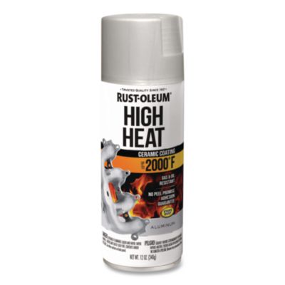 Rust-Oleum Automotive High Heat Enamel Spray Paint, Flat Aluminum, 12 oz Aerosol Can, 6/Carton (248904)