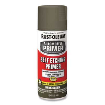 Rust-Oleum Self Etching Primer, Flat Dark Green, 12 oz Aerosol Can, 6/Carton (249322)