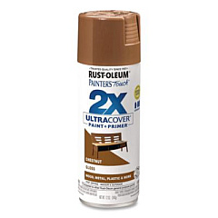 Rust-Oleum Painter's Touch 2X Ultra Cover Spray Paint, Gloss Chestnut, 12 oz Aerosol Can, 6/Carton (249847)
