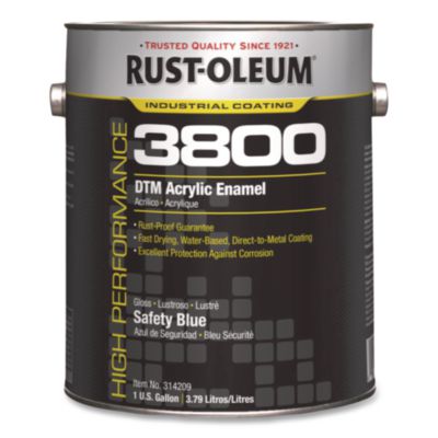 Rust-Oleum High Performance 3800 System DTM Acrylic Enamel Paint, Gloss Safety Blue, 1 gal Bucket/Pail, 2/Carton (314209)