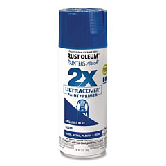 Rust-Oleum Painter's Touch 2X Ultra Cover Spray Paint, Gloss Brilliant Blue, 12 oz Aerosol Can, 6/Carton (334027)