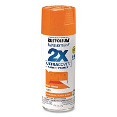 Rust-Oleum Painter's Touch 2X Ultra Cover Spray Paint, Gloss Real Orange,12 oz Aerosol Can, 6/Carton (334043)