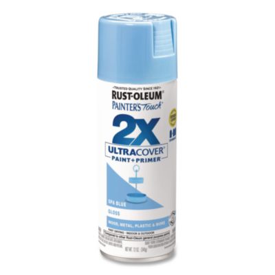 Rust-Oleum Painter's Touch 2X Ultra Cover Spray Paint, Gloss Spa Blue, 12 oz Aerosol Can, 6/Carton (334045)