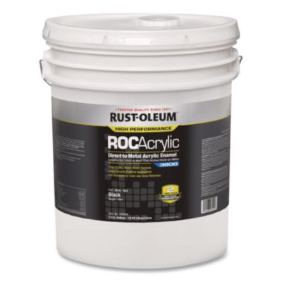 Rust-Oleum High Performance ROC Acrylic Direct to Metal Paint, Flat Black, 5 gal Bucket/Pail (340664)