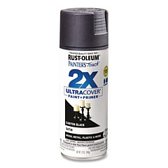 Rust-Oleum Painter's Touch 2X Ultra Cover Spray Paint, Satin Canyon Black, 12 oz Aerosol Can, 6/Carton (346951)