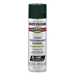Rust-Oleum Professional Spray Paint, Gloss Hunter Green, 15 oz Aerosol Can, 6/Carton (7538838)