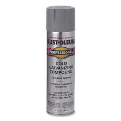 Rust-Oleum Professional Galvanizing Compound, Flat Bright Gray, 20 oz Aerosol Can, 6/Carton (7584838)