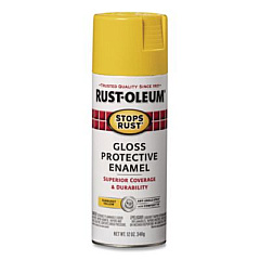 Rust-Oleum Stops Rust Spray Paint, Gloss Yellow, 12 oz Aerosol Can, 6/Carton (7747830)
