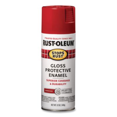 Rust-Oleum Stops Rust Spray Paint, Gloss Sunrise Red, 12 oz Aerosol Can, 6/Carton (7762830)