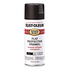 Rust-Oleum Stops Rust Spray Paint, Flat Black, 12 oz Aerosol Can, 6/Carton (7776830)