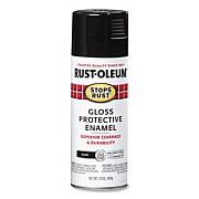 Rust-Oleum Stops Rust Spray Paint, Gloss Black, 12 oz Aerosol Can, 6/Carton (7779830)