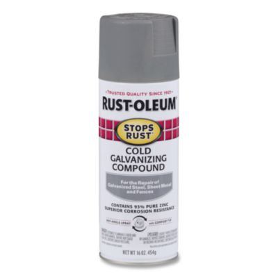 Rust-Oleum Stops Rust Cold Galvanizing Spray, Flat Gray, 16 oz Aerosol Can, 6/Carton (7785830)