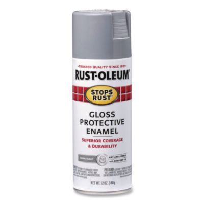 Rust-Oleum Stops Rust Spray Paint, Gloss Smoke Gray, 12 oz Aerosol Can, 6/Carton (7786830)