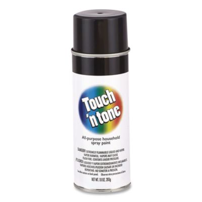 Rust-Oleum Touch'n Tone Spray Paint, Gloss Black, 10 oz Aerosol Can, 6/Carton (55276830)