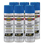 Rust-Oleum Professional Spray Paint, Gloss Safety Blue, 15 oz Aerosol Can, 6/Carton (7524838CT)