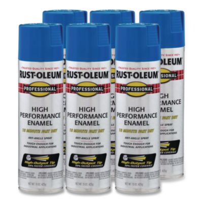 Rust-Oleum Professional Spray Paint, Gloss Safety Blue, 15 oz Aerosol Can, 6/Carton (7524838CT)