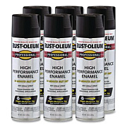 Rust-Oleum Professional Spray Paint, Flat Black, 15 oz Aerosol Can, 6/Carton (7578838CT)
