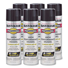 Rust-Oleum Professional Spray Paint, Gloss Gray, 15 oz Aerosol Can, 6/Carton (7579838CT)