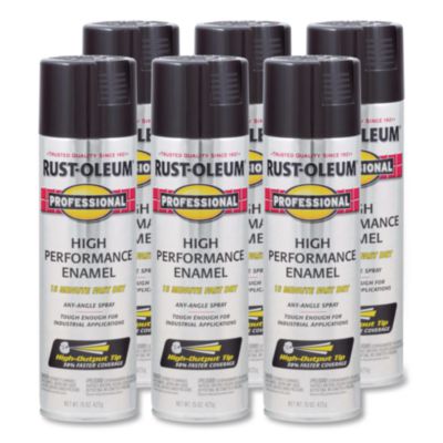 Rust-Oleum Professional Spray Paint, Gloss Gray, 15 oz Aerosol Can, 6/Carton (7579838CT)