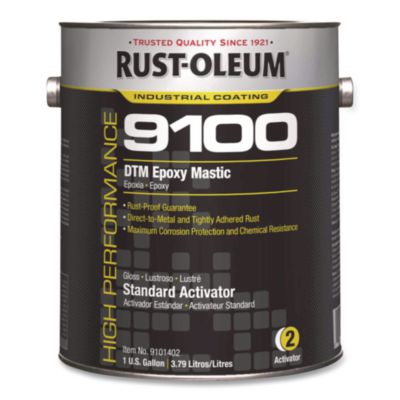 Rust-Oleum High Performance 9100 System DTM Epoxy Mastic Paint, Gloss Clear, 1 gal Bucket/Pail, 2/Carton (9101402)