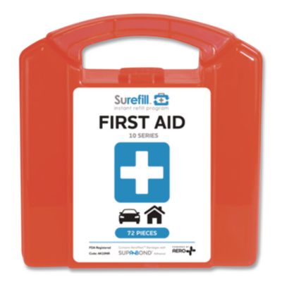 SUREFILL 10 Series First Aid Kit, 72 Pieces, Retail Plastic Case (AK10NR)