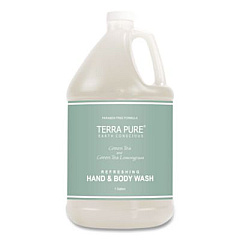 Diversified Hospitality Solutions Terra Pure Body Wash Gallon, Green Tea Lemongrass Scent, 1 gal Bottle (002294EA)