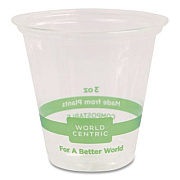 World Centric PLA Clear Portion Cups, 3 oz, Plastic, Clear, 2,500/Carton (CPCS3)