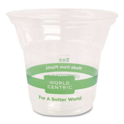 World Centric PLA Clear Cold Cups, 5 oz, Plastic, Clear, 2,000/Carton (CPCS5)