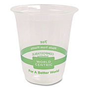 World Centric PLA Clear Cold Cups, 7 oz, Plastic, Clear, 2,000/Carton (CPCS7)