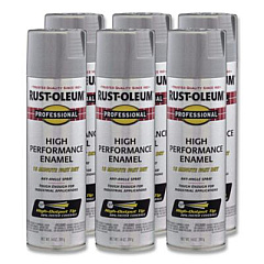 Rust-Oleum Professional Spray Paint, Metallic Aluminum, 14 oz Aerosol Can, 6/Carton (7515838CT)