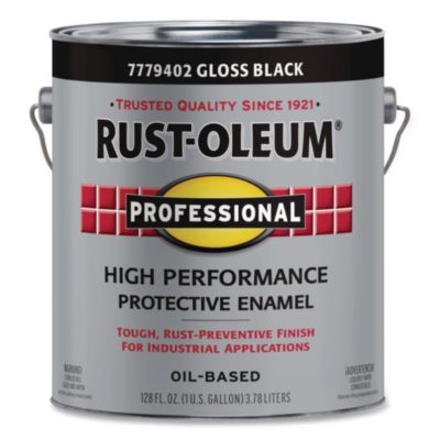Rust-Oleum High Performance Protective Enamel Paint, Gloss Black, 1 gal Bucket/Pail, 2/Carton (7779402)