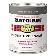 Rust-Oleum Stops Rust Brush-On Protective Enamel Paint, Gloss Smoke Gray, 1 qt Can, 2/Carton (7786502)